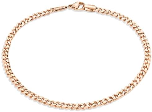 18k Rose Gold Plated Anklet for Women, 11" Length Anklet Bracelets