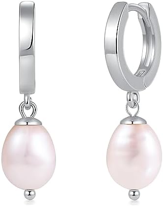 Silver Big Pearl Drop Earrings for Women