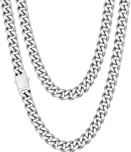 Silver Tone Chain Necklace for Men
